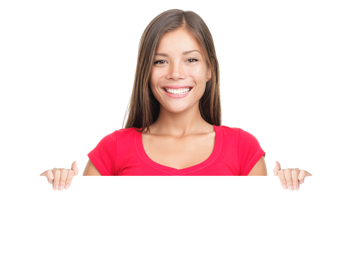 Girl Holding Billboard